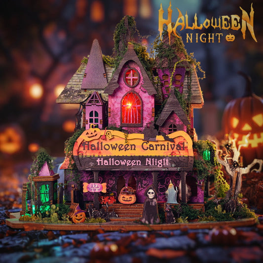 Halloween Night Carnival DIY Miniature House Kit
