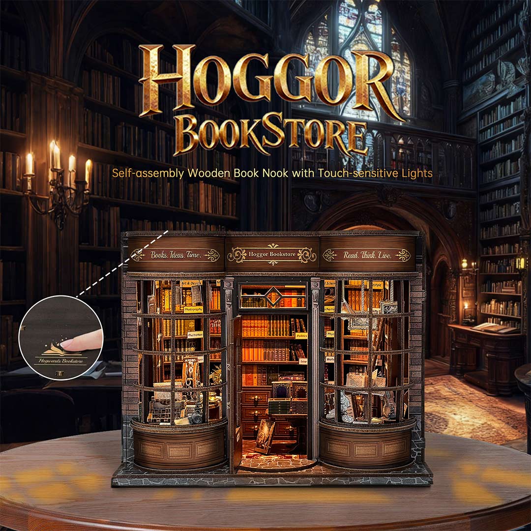 Hoggor Bookstore DIY Miniature House Kit