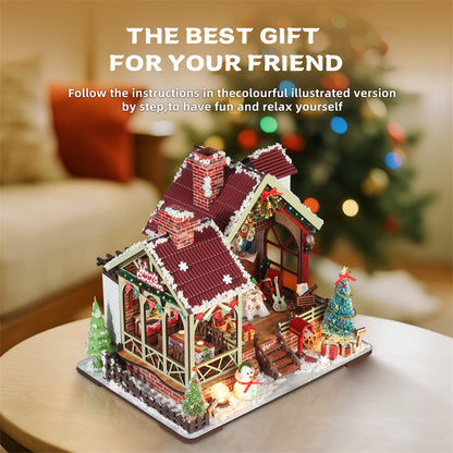 Warm Christmas Cabin DIY Miniature House Kit
