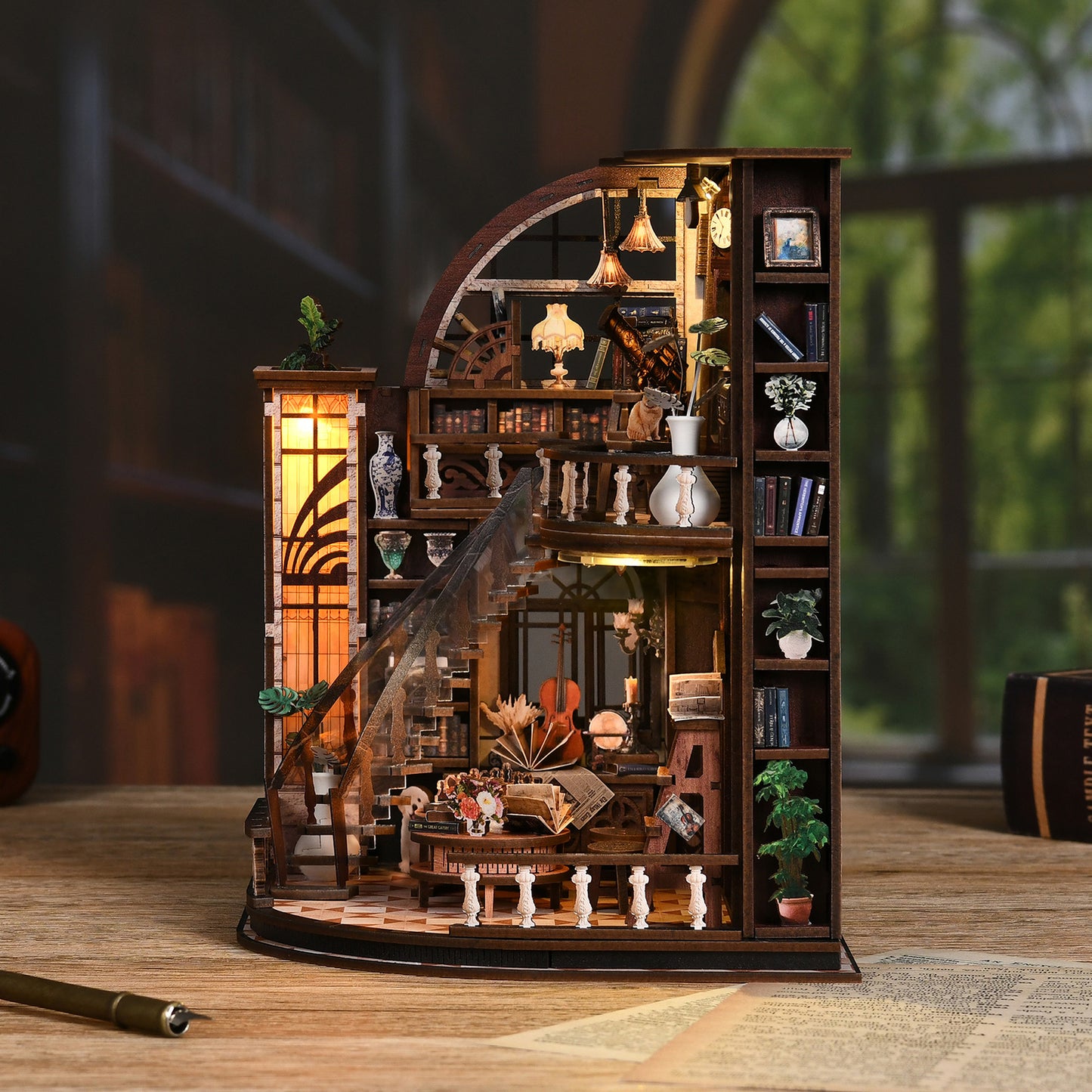 Bacchus Bookstore DIY Miniature House Kit