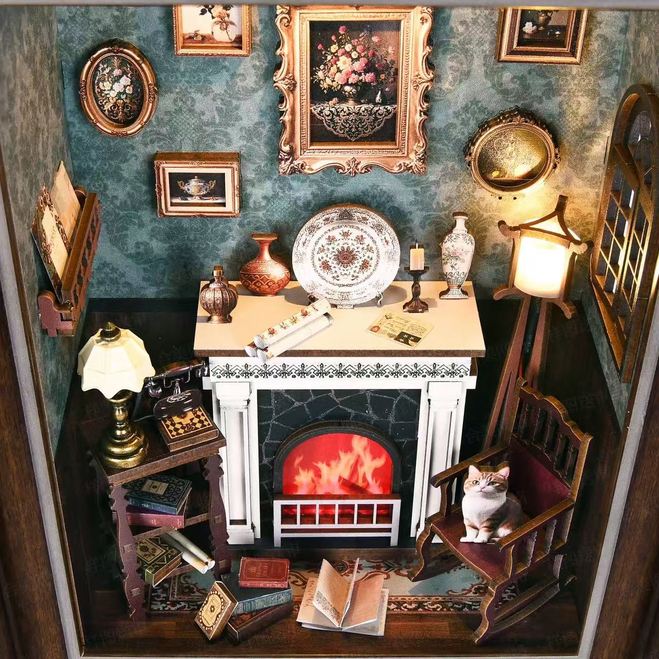 Vintage Fireplace Frame DIY Book Nook Kit