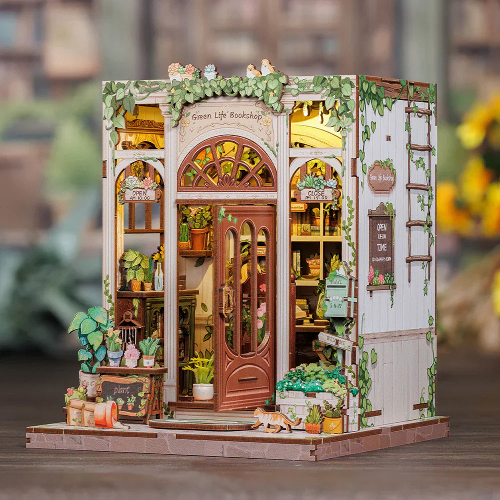 Green Life Bookshop DIY Miniature House Kit