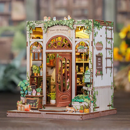Green Life Bookshop DIY Miniature House Kit