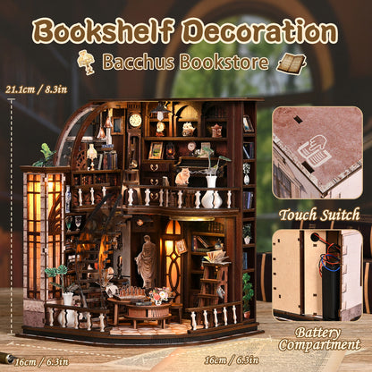 Bacchus Bookstore DIY Miniature House Kit