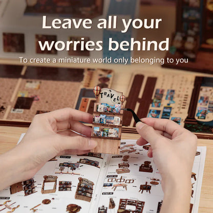 Journey Trace Bookshop DIY Miniature House Kit
