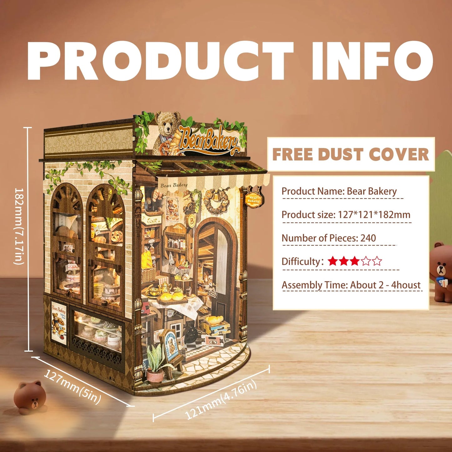 Bear Bakery DIY Book Nook Kit