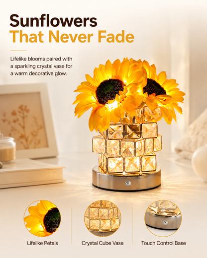 Sunflower Glow Crystal Lamp
