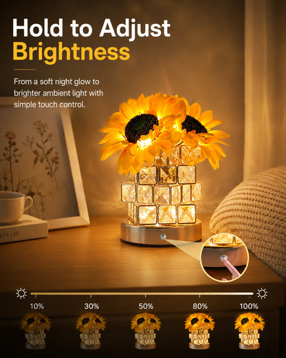 Sunflower Glow Crystal Lamp