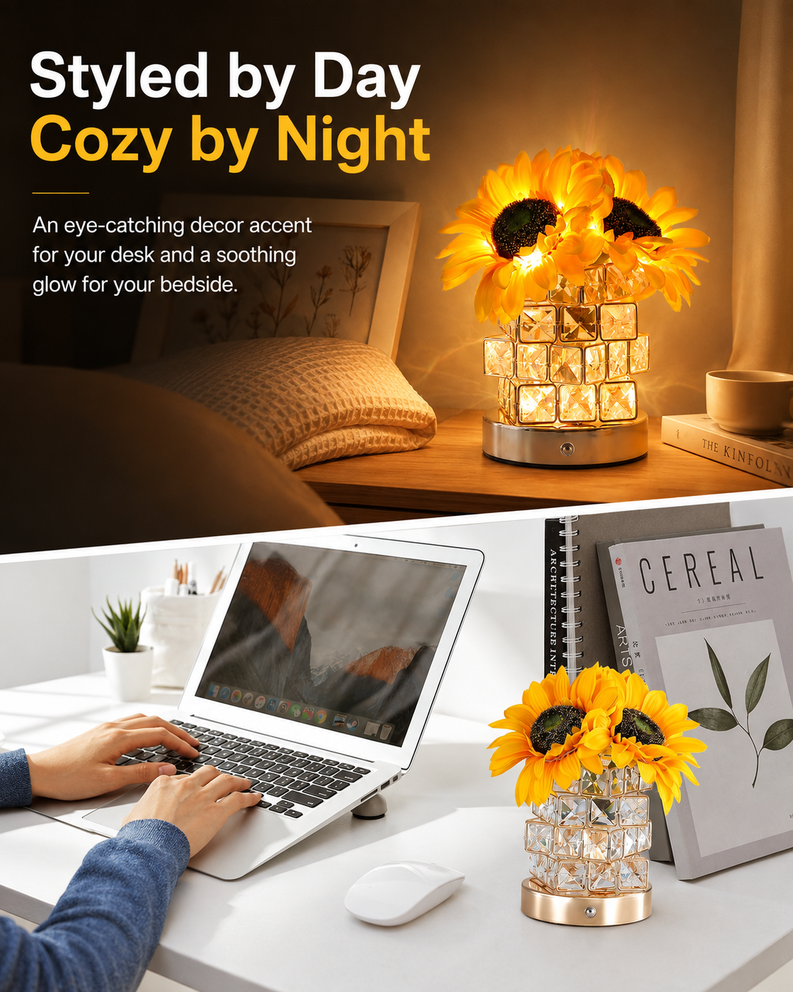 Sunflower Glow Crystal Lamp