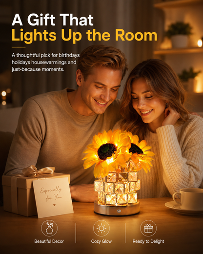 Sunflower Glow Crystal Lamp
