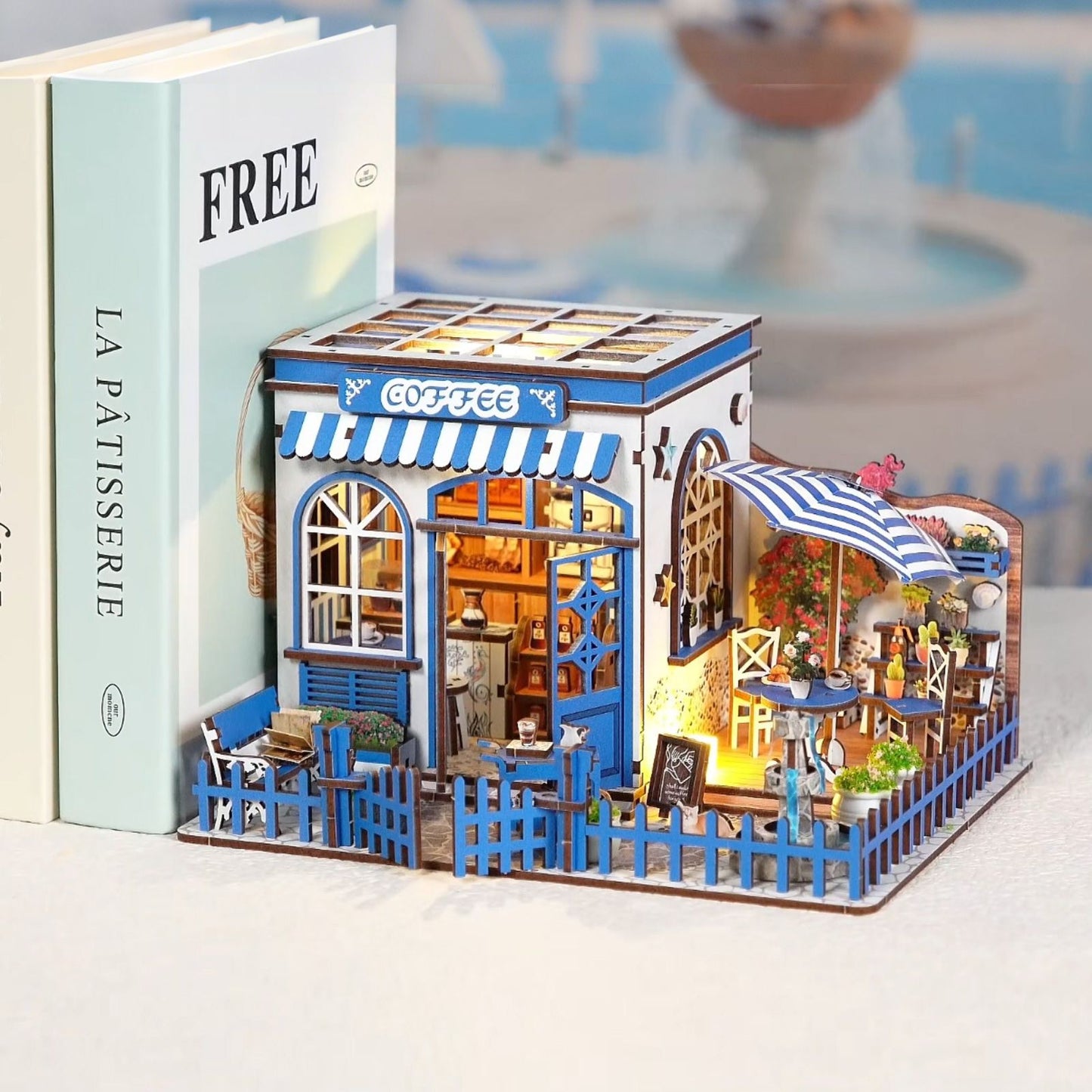 Santorini Sun Coffee DIY Miniature House Kit