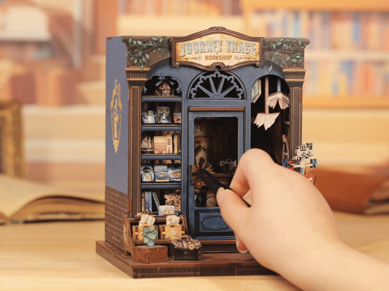 Journey Trace Bookshop DIY Miniature House Kit